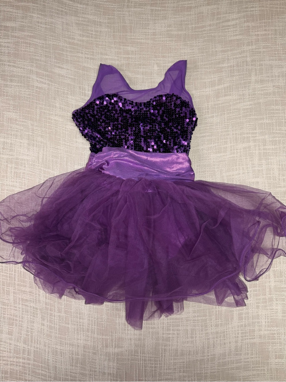 Weissman MC Purple Sequin Tutu Dance Costume Dress Built In Shorts